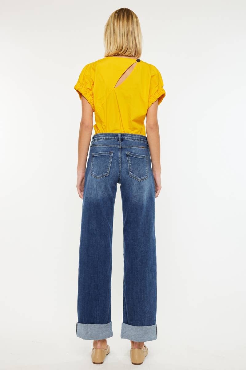 KAN CAN HIGH RISE WIDE LEG JEANS