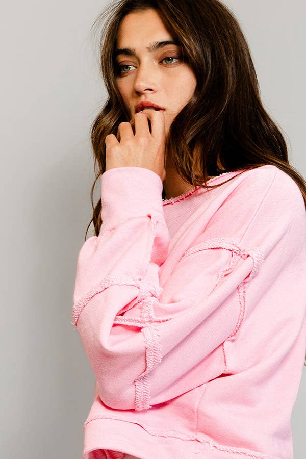 Solid Cropped Sweatshirt