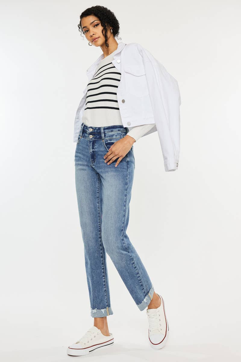 KAN CAN HIGH RISE SLIM STRAIGHT JEANS