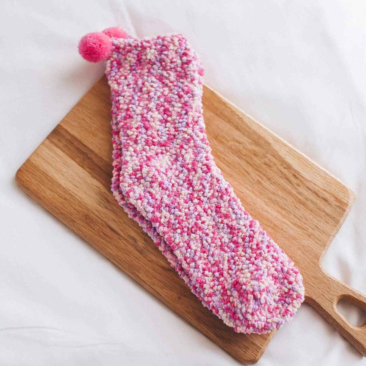 Cozy Pearl Fleece Cupcake Naked Socks