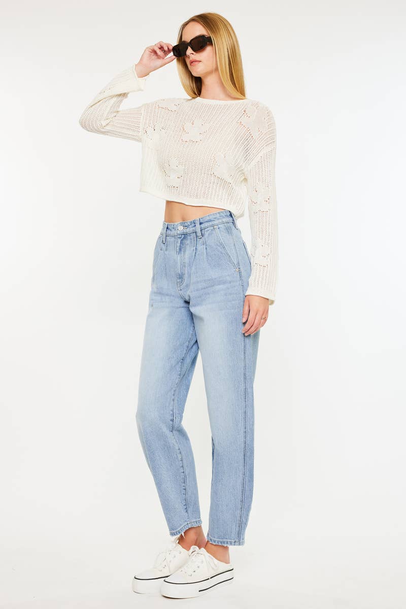 KAN CAN ULTRA HIGH RISE WIDE TAPERED FIT JEANS