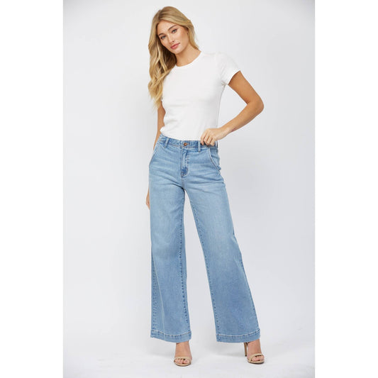High Rise Wide Leg with Slant Pocket