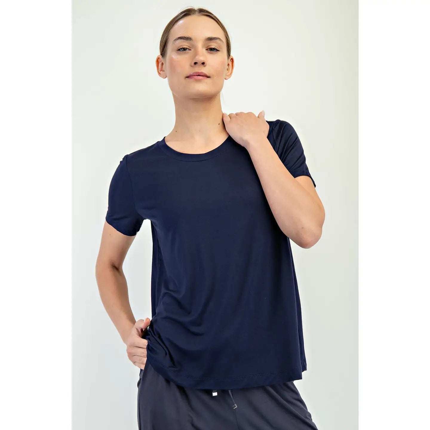 VISCOSE MODAL SHORT SLEEVE TOP