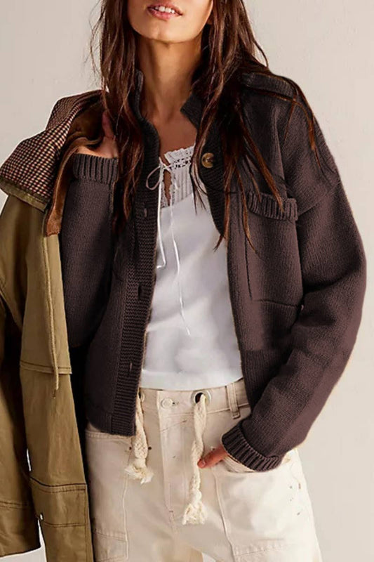 Solid Cardigan Sweater