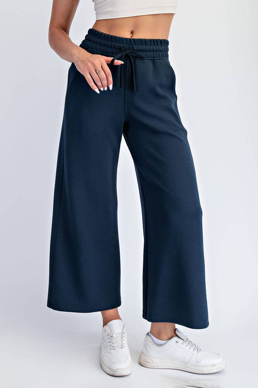 MODAL SCUBA CROPPED WIDE PANT