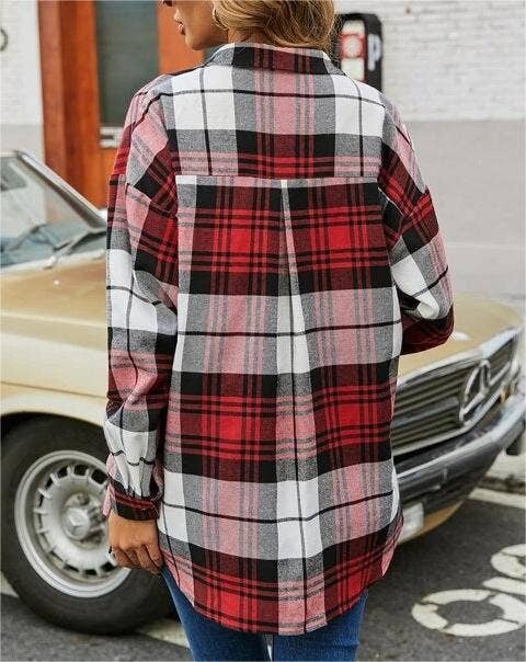Long-sleeve plaid shirt