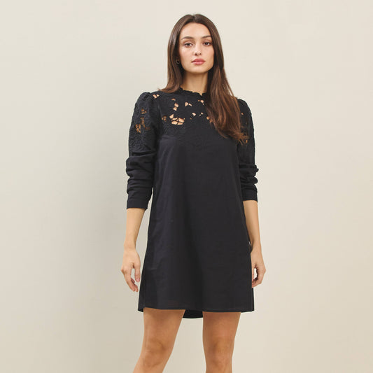 Cutwork Embroidered Mini Dress