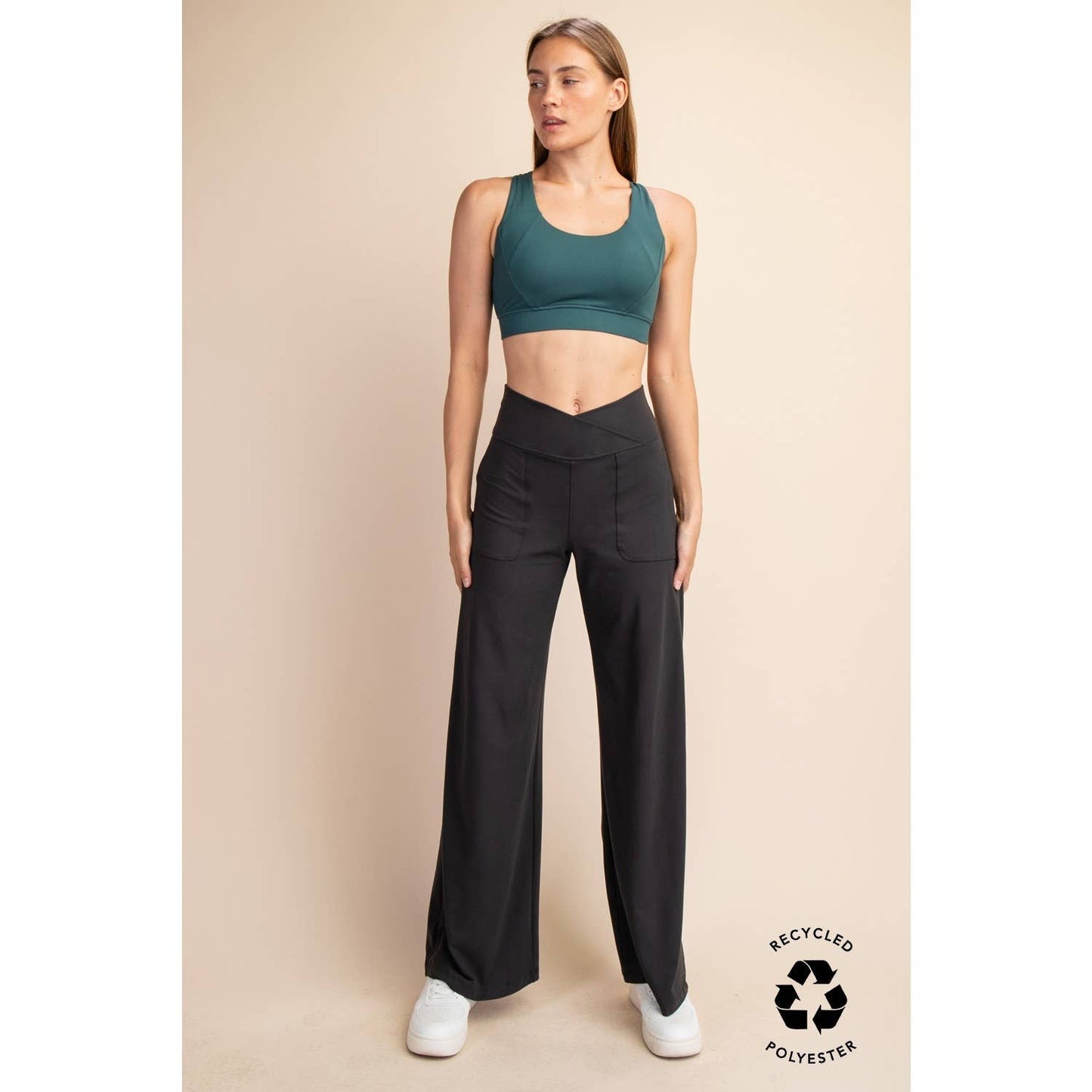 RECYCLED BUTTER V WAIST WIDE PANT