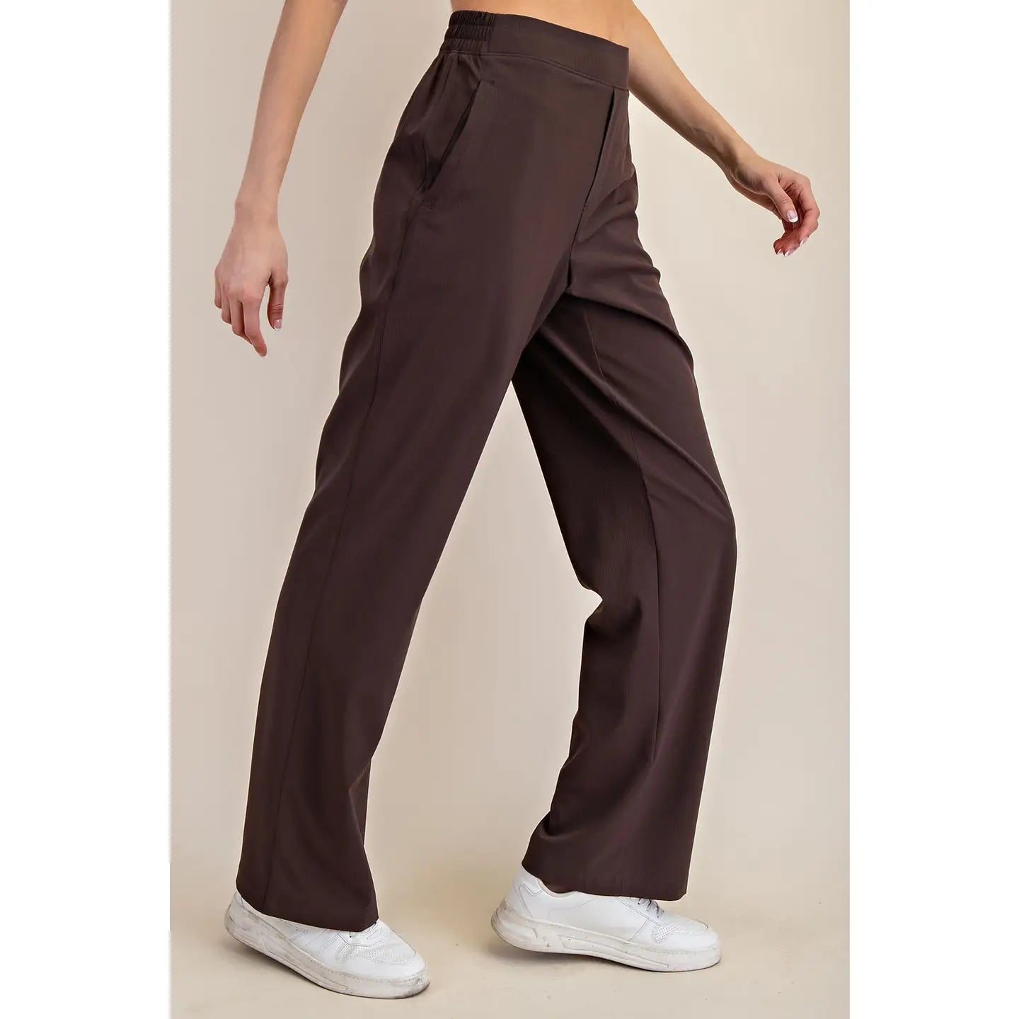 CRINKLE WOVEN STRAIGHT TROUSER