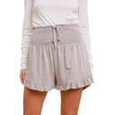 Hem & Thread Smocking Waist Flutter Shorts