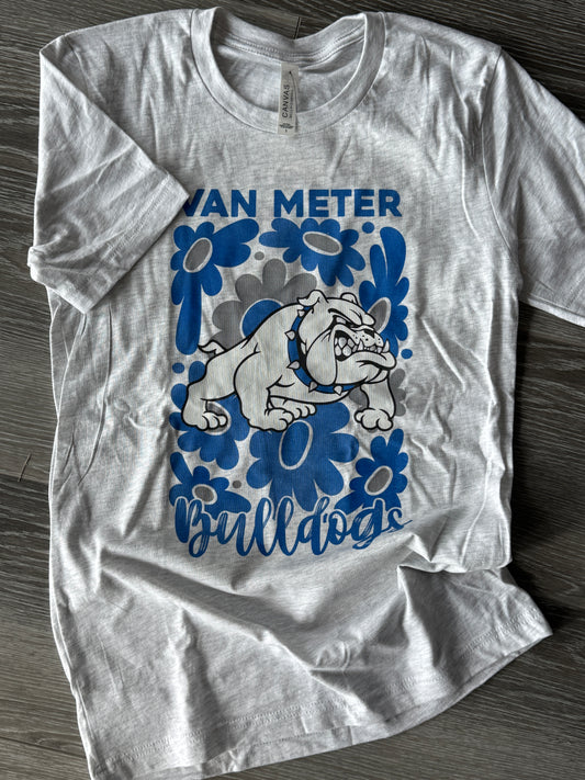 Bulldogs Floral Boho Game Day Team Customized tee