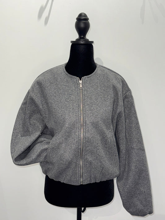 Collareless Bomber Jacket