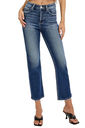 Risen Jeans - Tummy Control High Rise Crop Straight Jeans/Dark