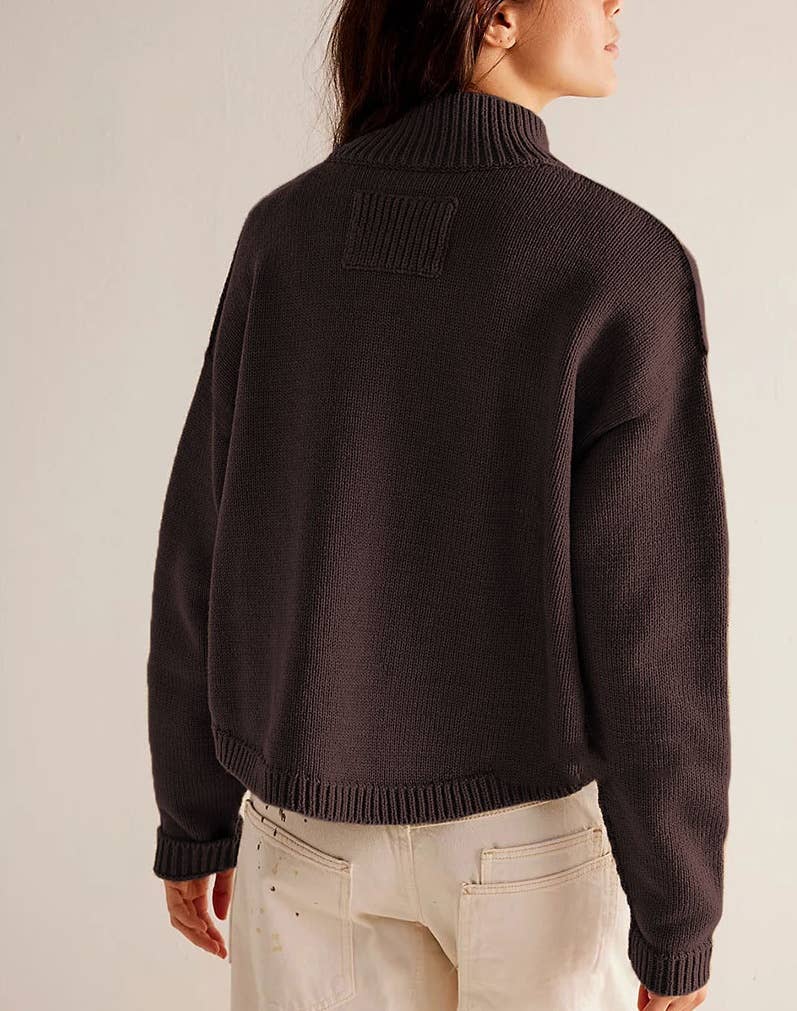 Solid Cardigan Sweater