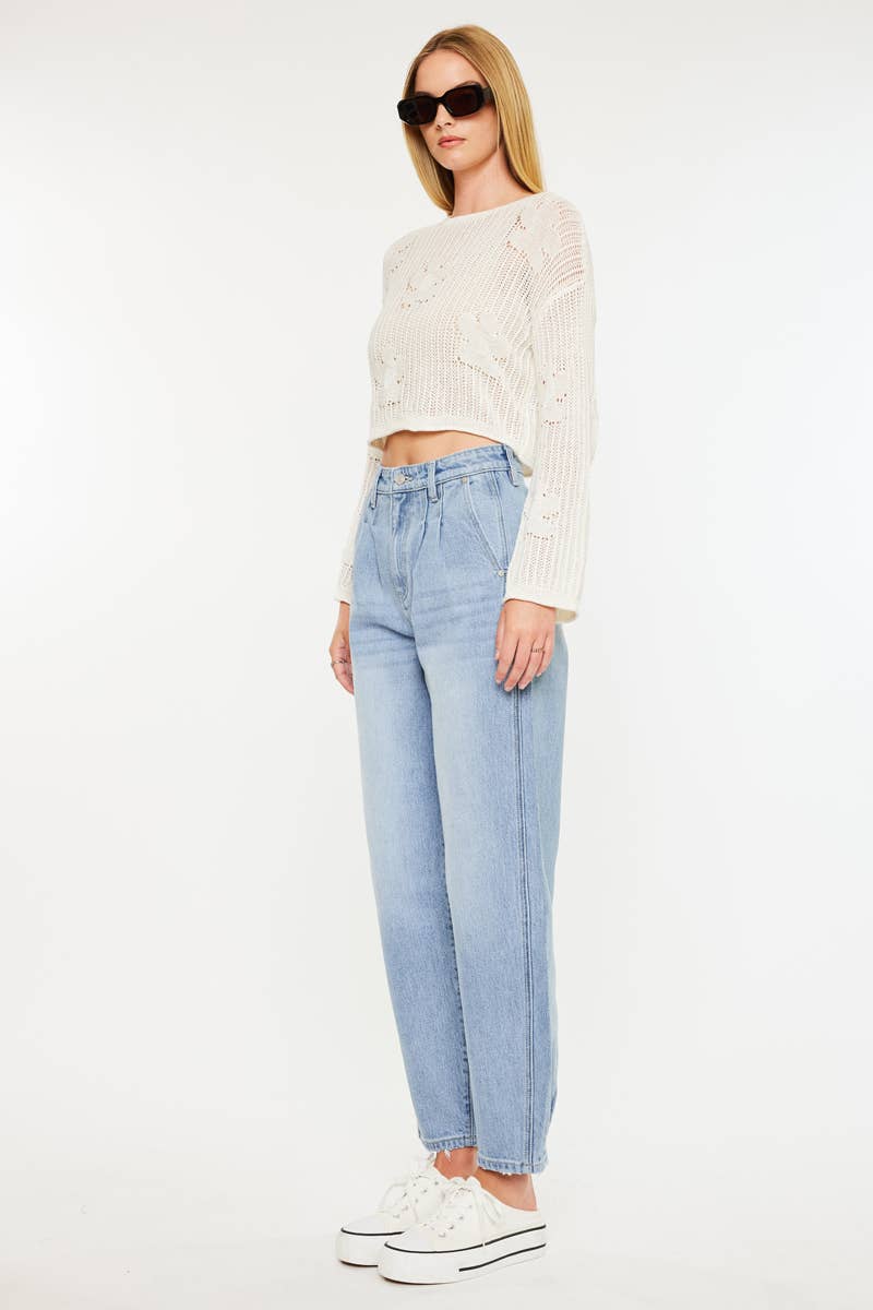 KAN CAN ULTRA HIGH RISE WIDE TAPERED FIT JEANS