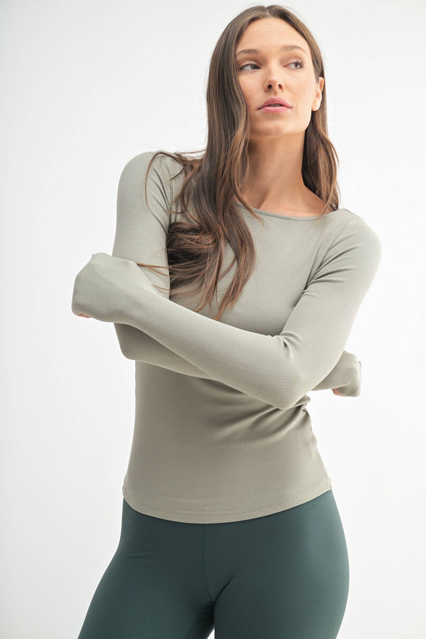 Barely There Boat Neck Micro-Ribbed Top