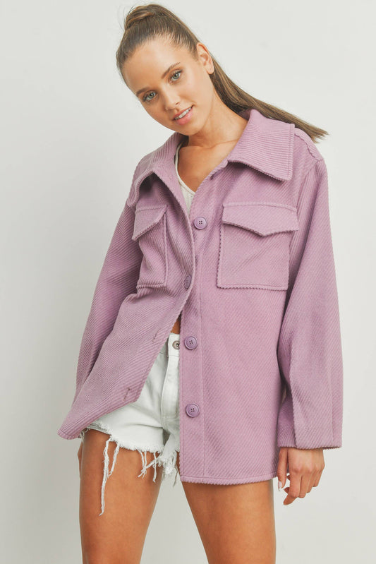 Solid Fall/Winter Shacket Coat