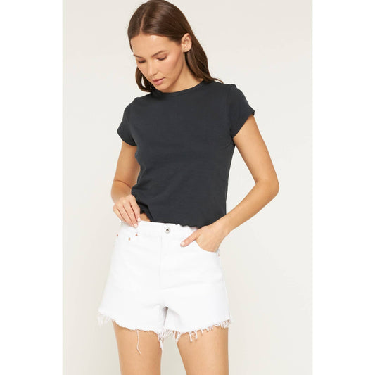 SUPER HIGH VINTAGE SHORTS WITH RAW HEM