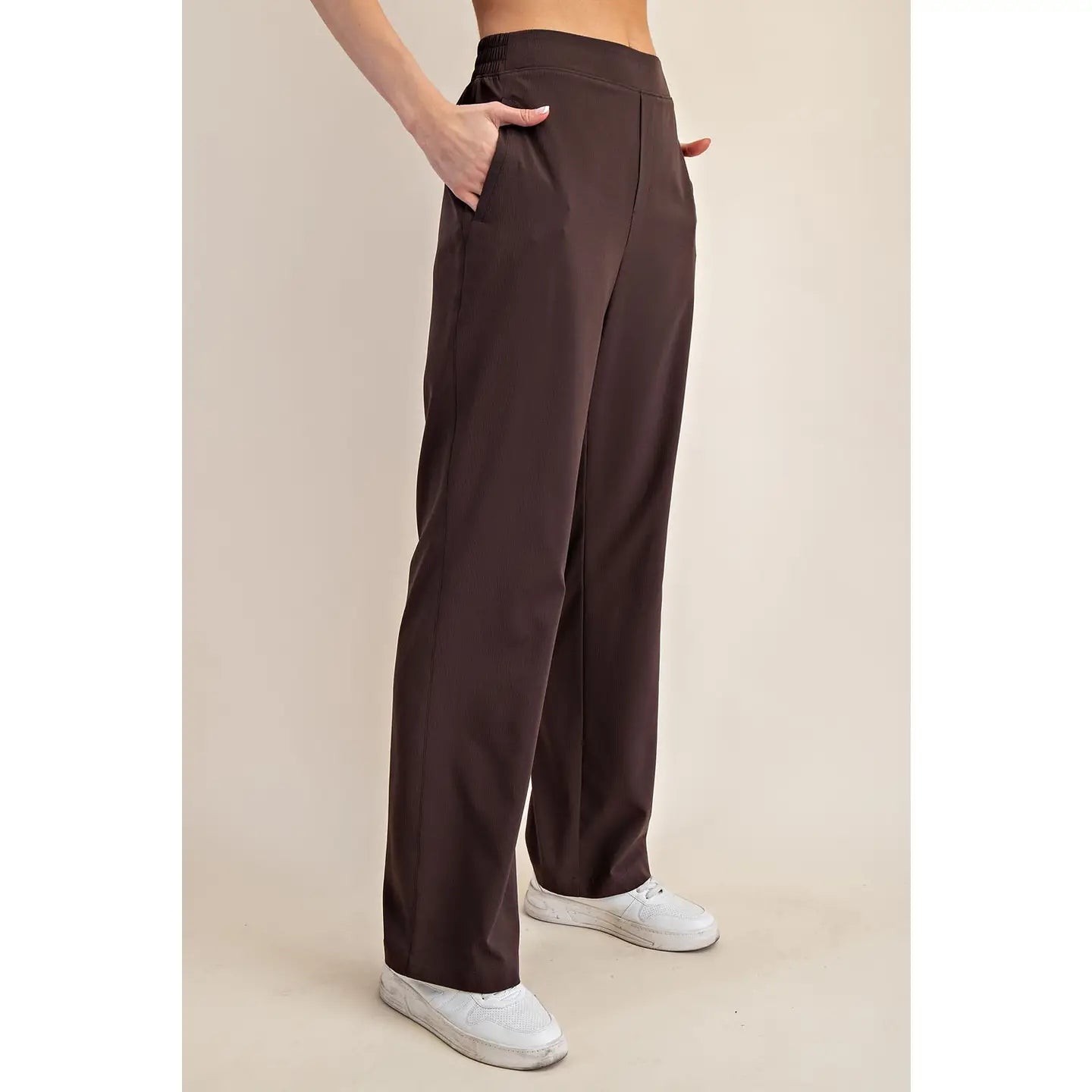 CRINKLE WOVEN STRAIGHT TROUSER
