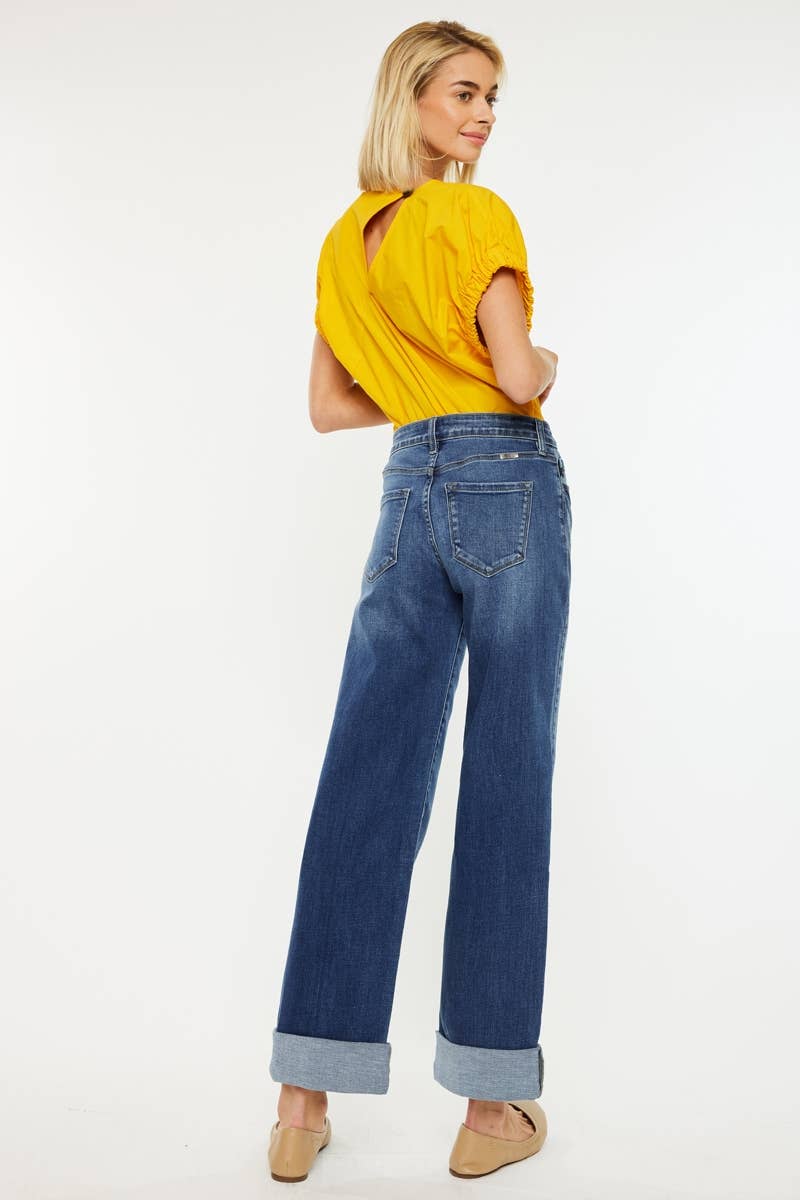 KAN CAN HIGH RISE WIDE LEG JEANS
