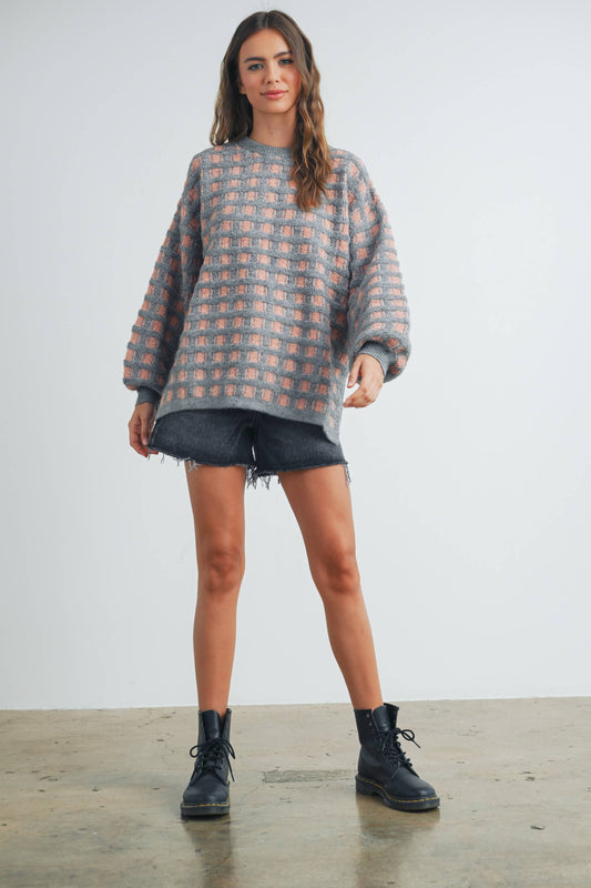Checkered Oversized Sweater
