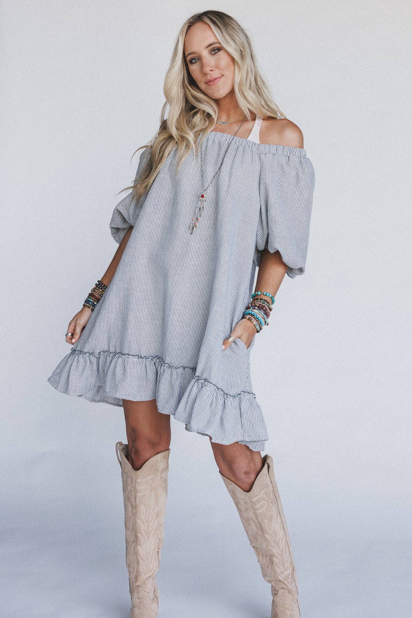 Solace Ruffled Hem Dress - Black