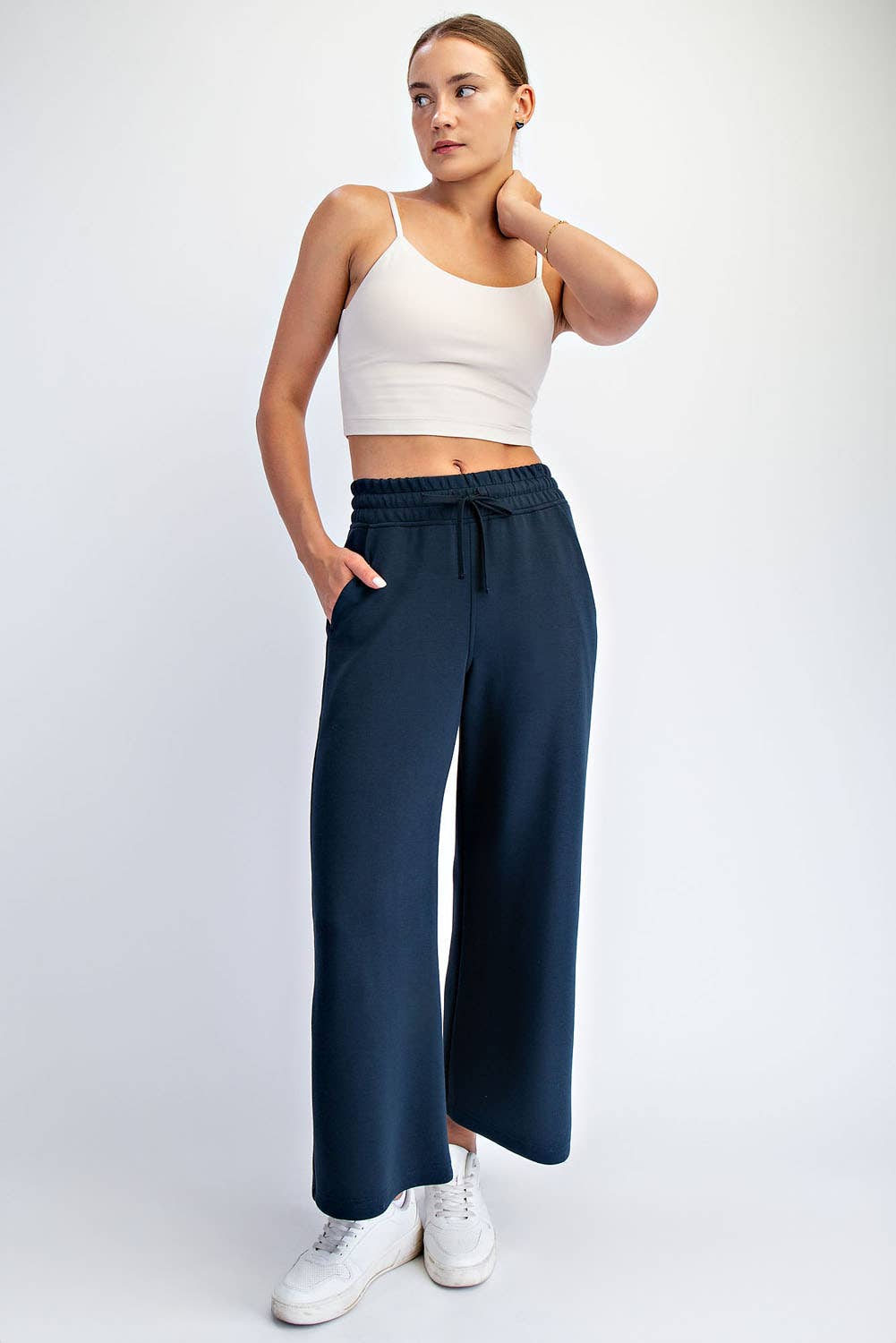 MODAL SCUBA CROPPED WIDE PANT