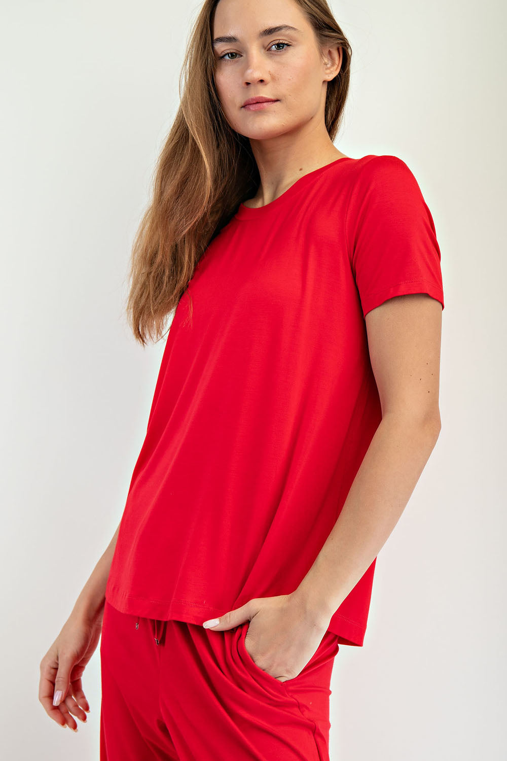VISCOSE MODAL SHORT SLEEVE TOP