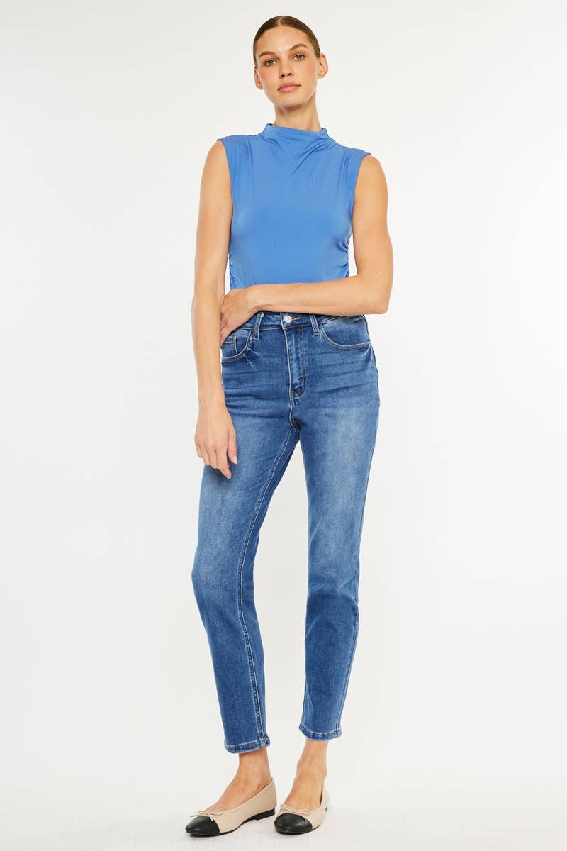 Kan Can High Rise Slim Straight Jeans