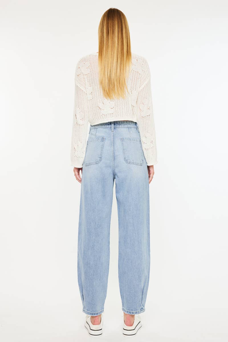 KAN CAN ULTRA HIGH RISE WIDE TAPERED FIT JEANS