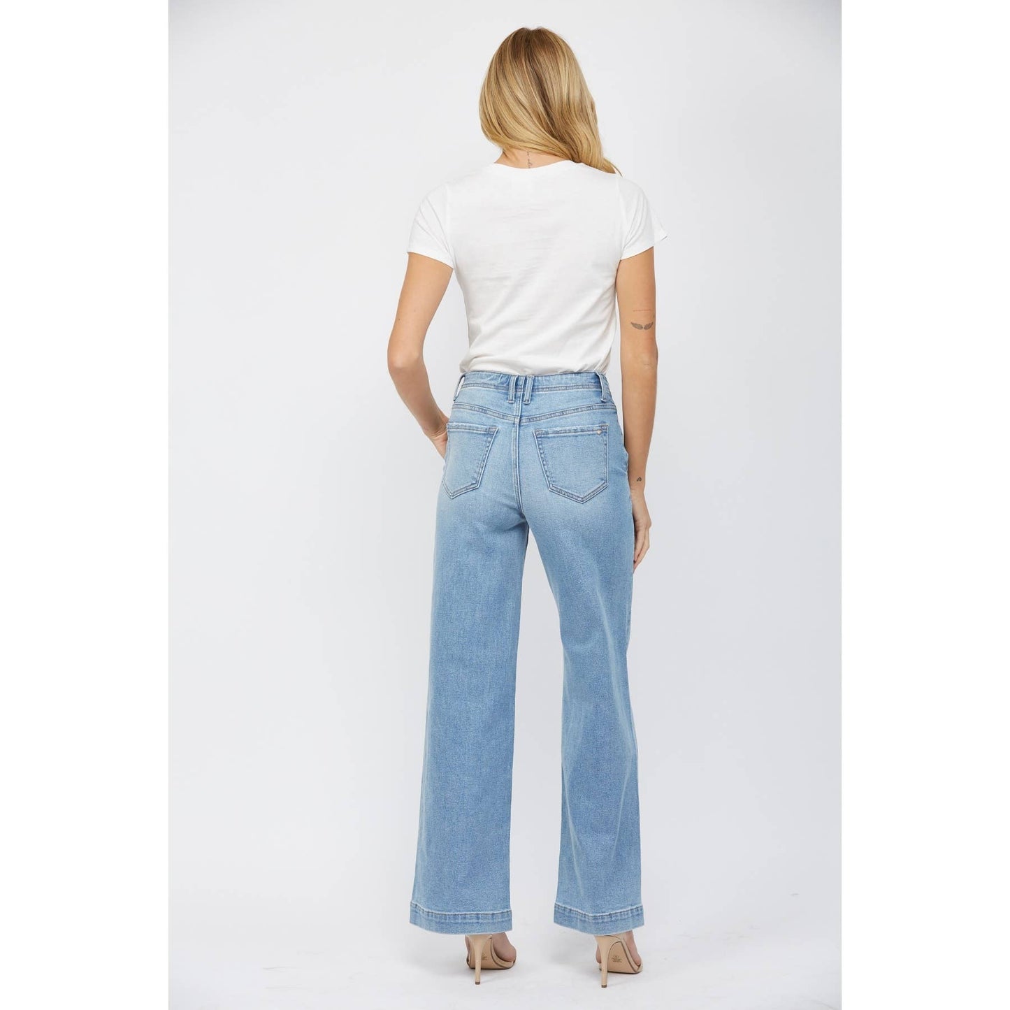 High Rise Wide Leg with Slant Pocket