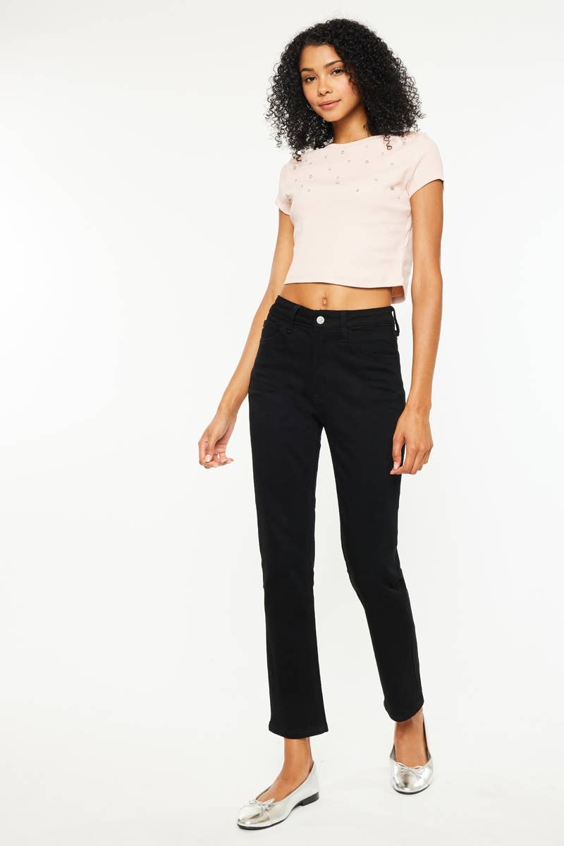 HIGH RISE SLIM STRAIGHT JEANS
