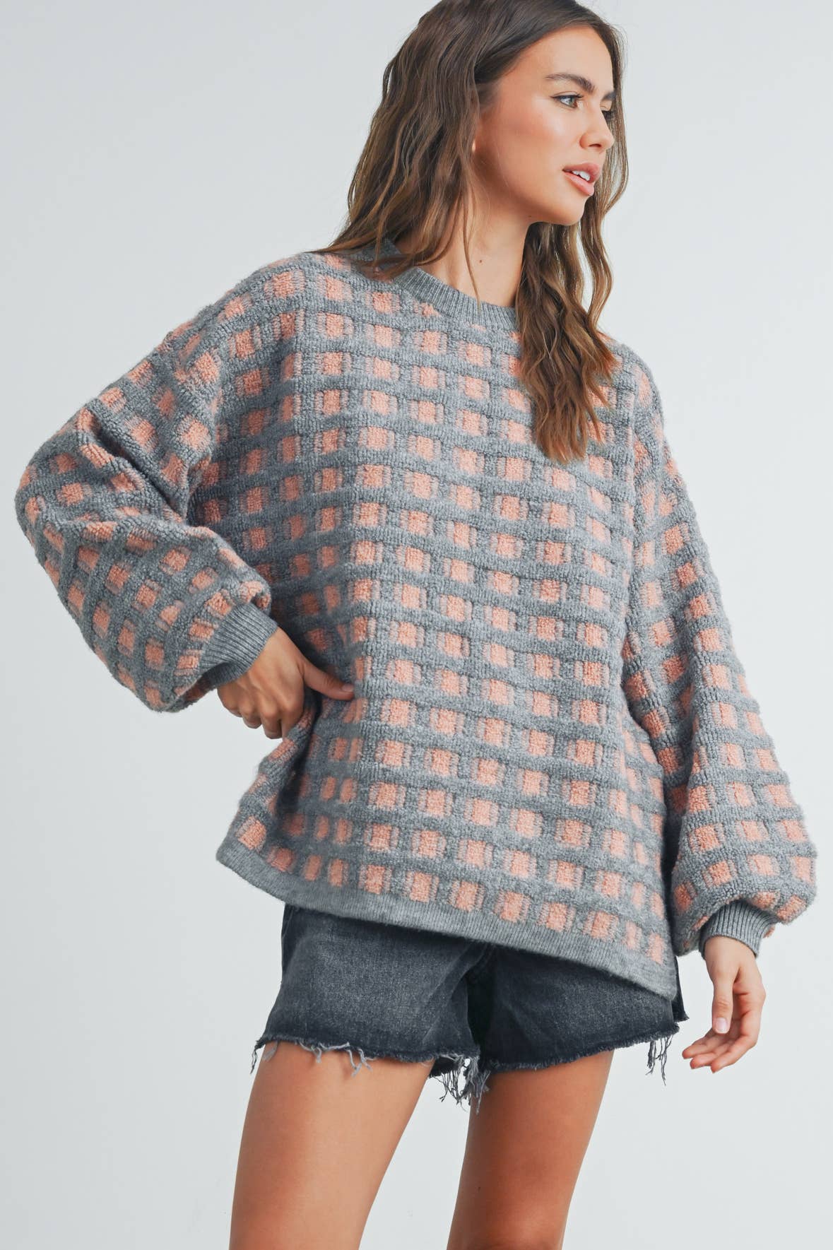 Checkered Oversized Sweater