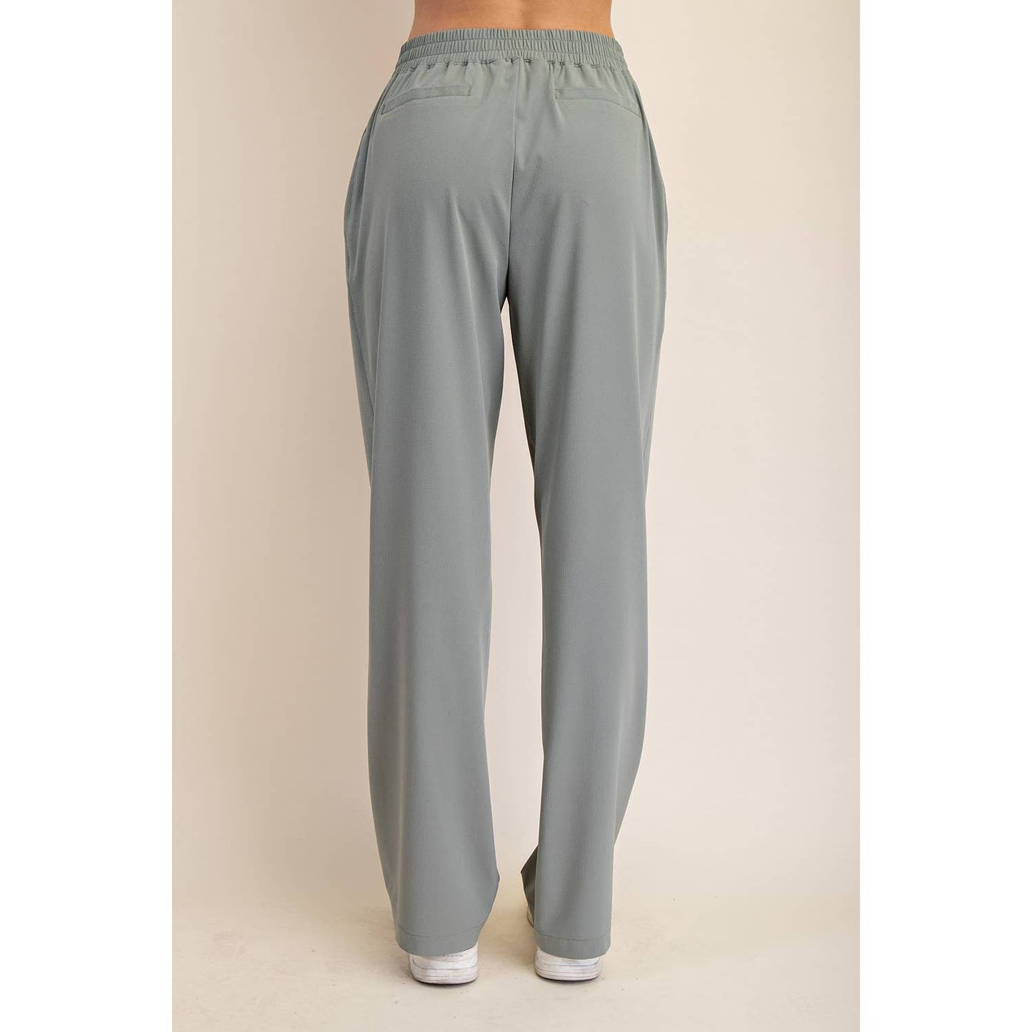CRINKLE WOVEN STRAIGHT TROUSER