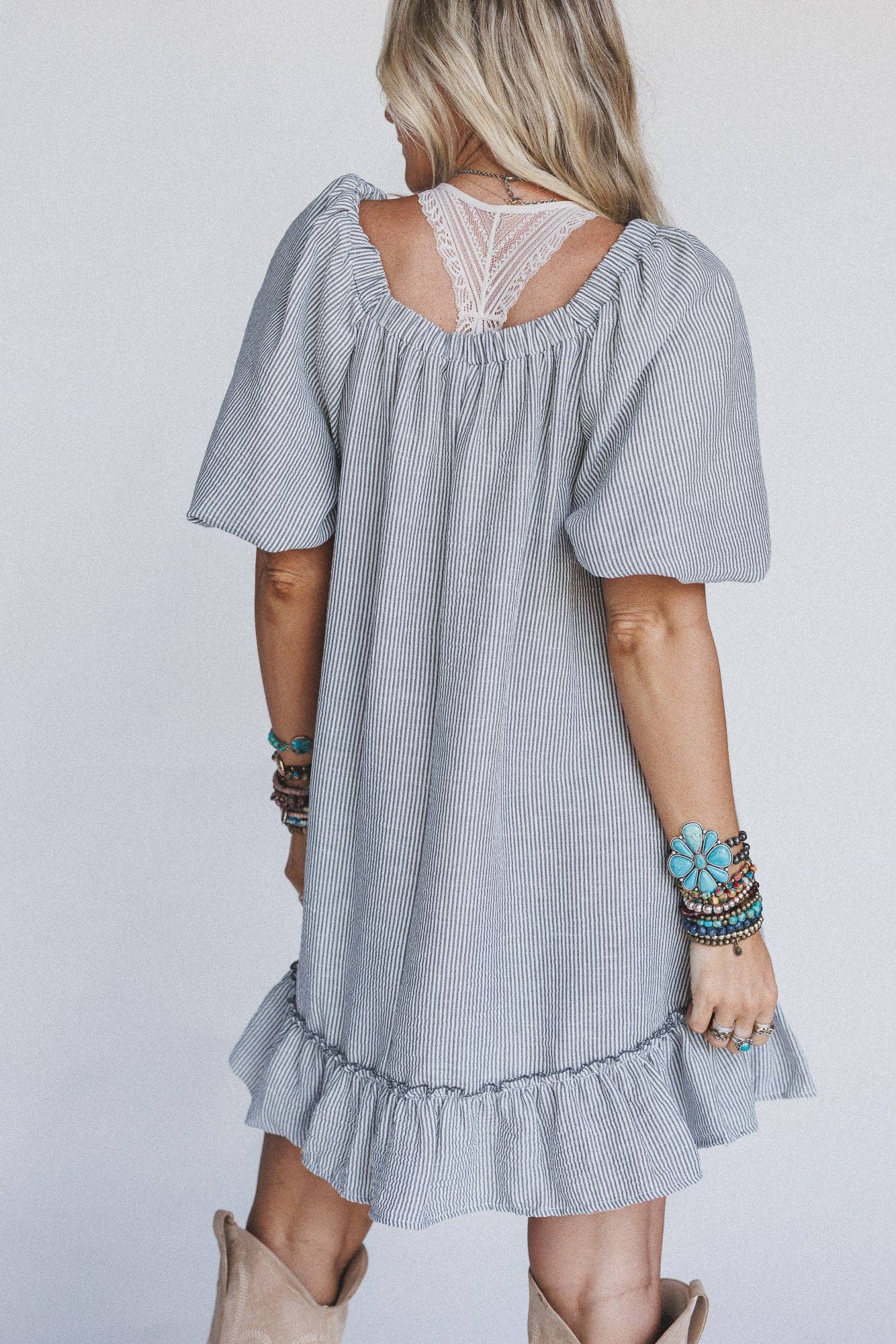 Solace Ruffled Hem Dress - Black