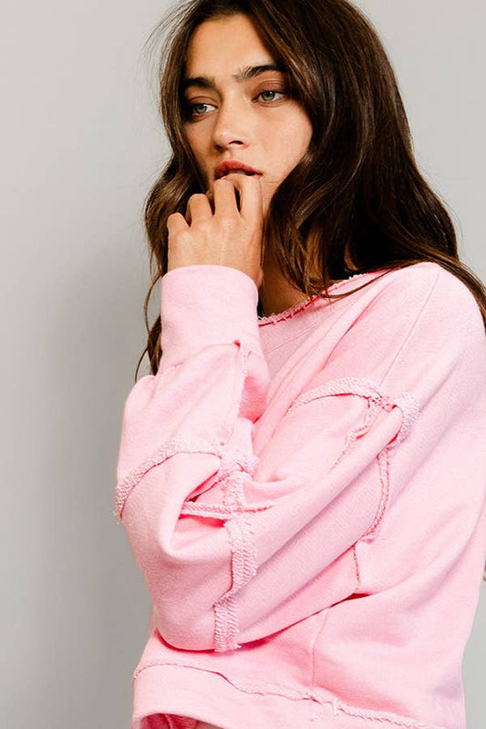 Solid Cropped Sweatshirt