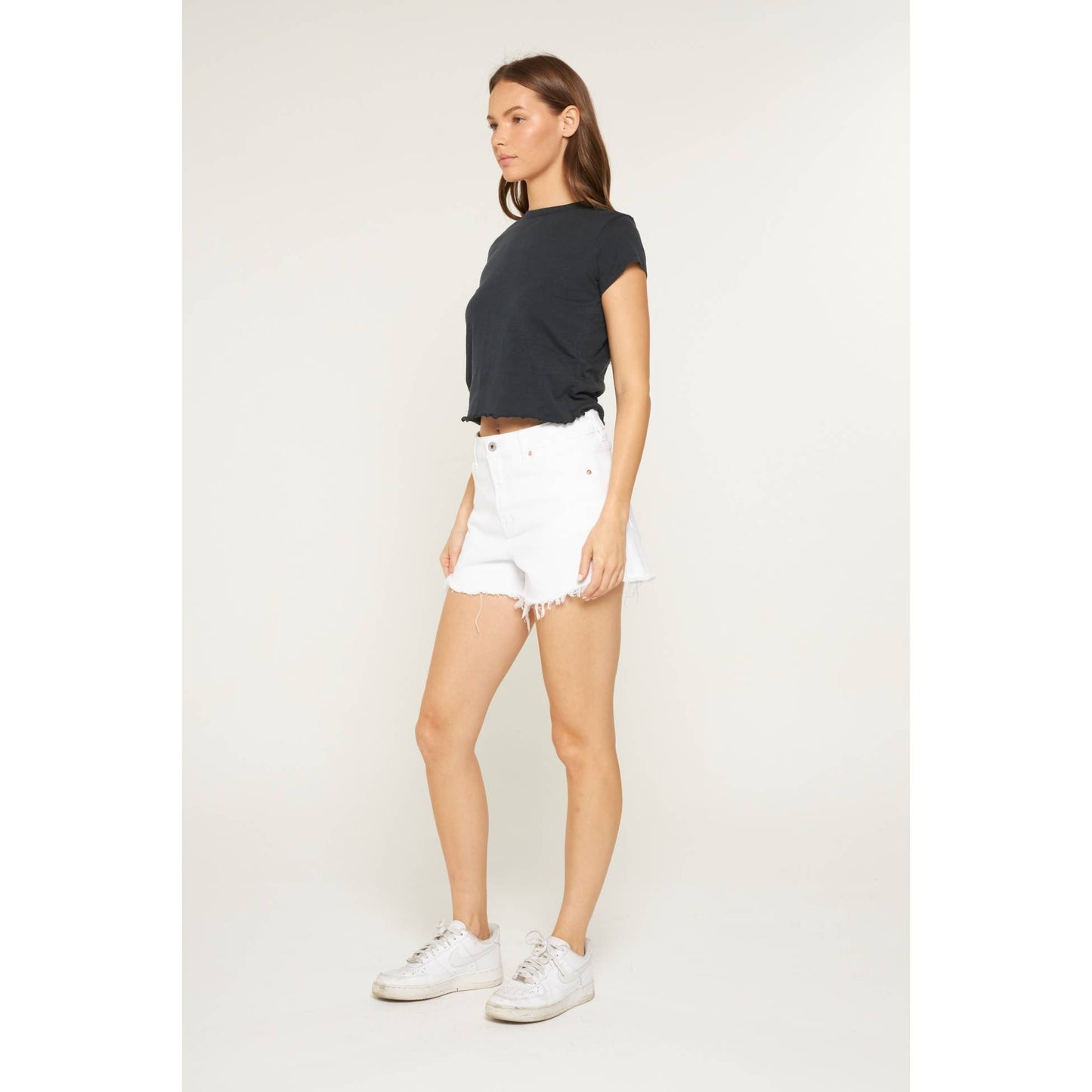 SUPER HIGH VINTAGE SHORTS WITH RAW HEM