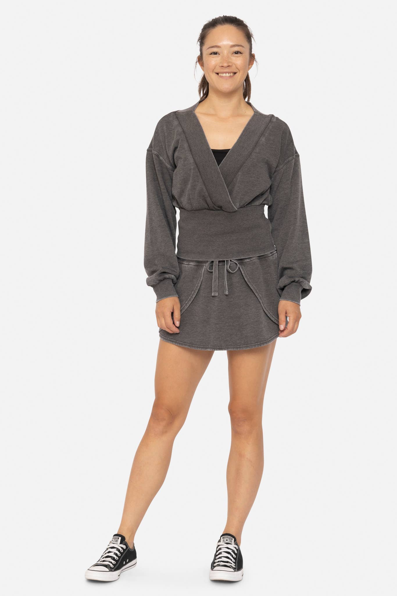 Burned Out Deep V-Neck Sweater