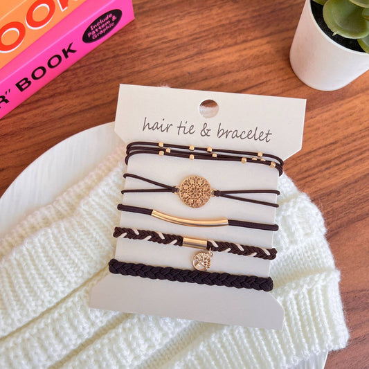 Bohemia versatility charm hair tie bracelets pony cuff