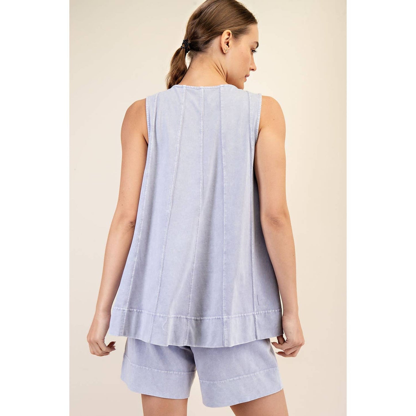 MINERAL WASHED SLEEVELESS LONGLINE TOP