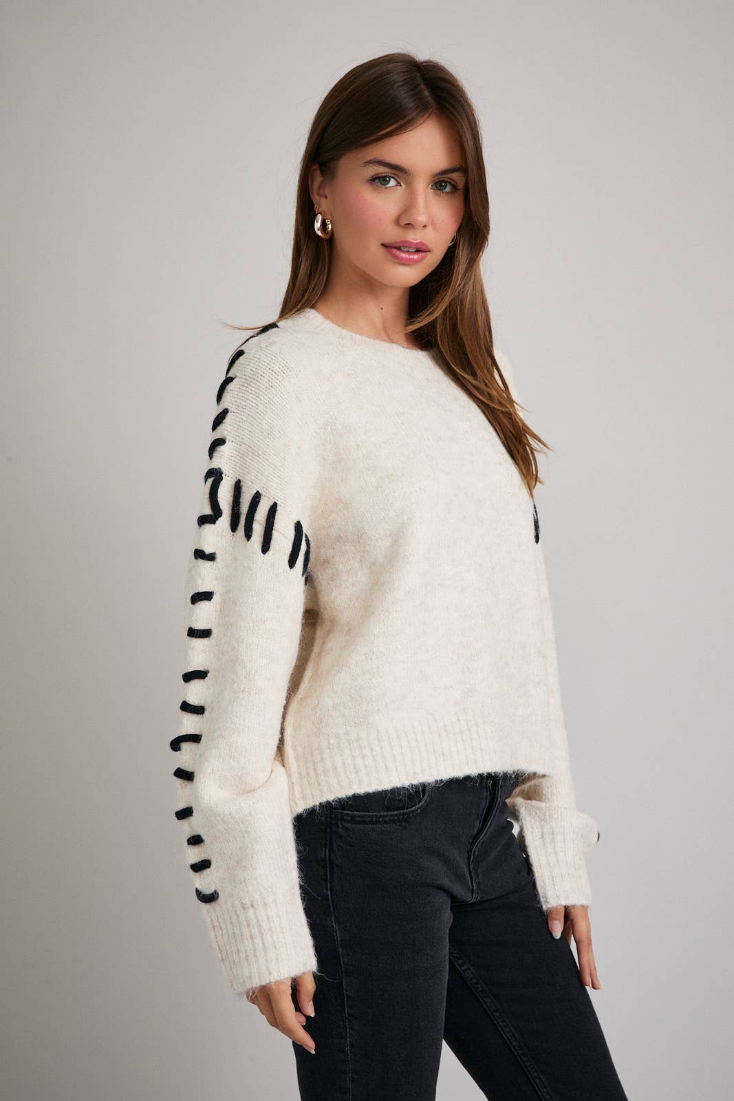 STITCH DETAIL SWEATER TOP