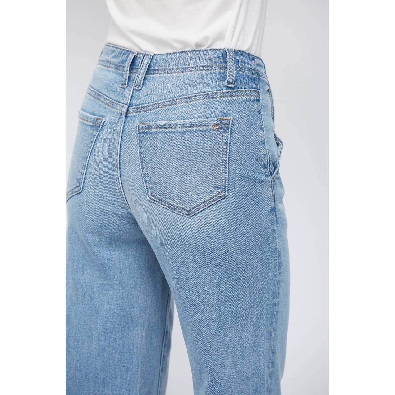 High Rise Wide Leg with Slant Pocket