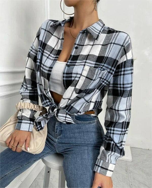 Long-sleeve plaid shirt