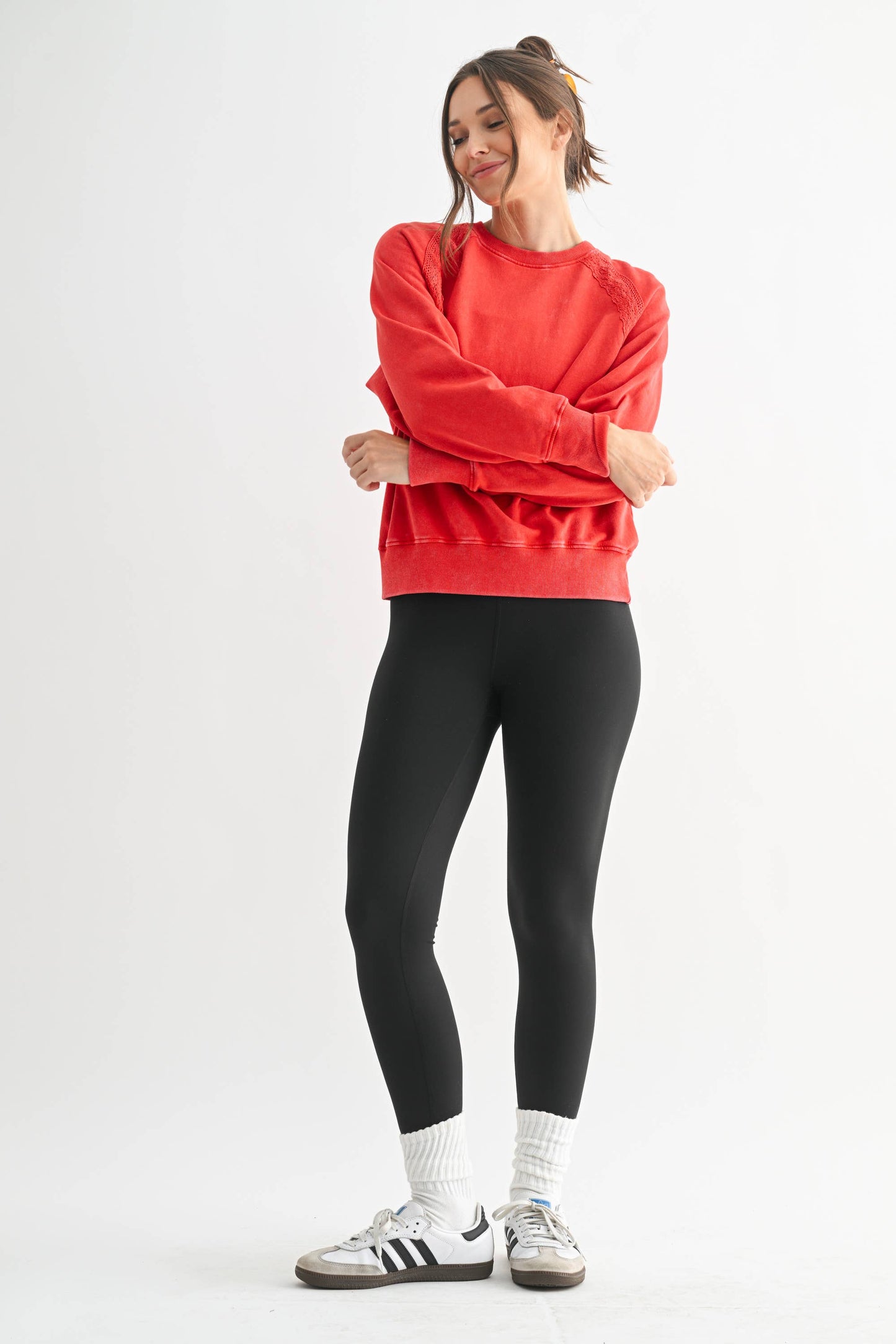 Soft Bloom Mineral Wash Lace Pullover