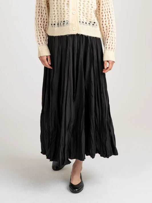 Elegant Crinkled Maxi Skirt