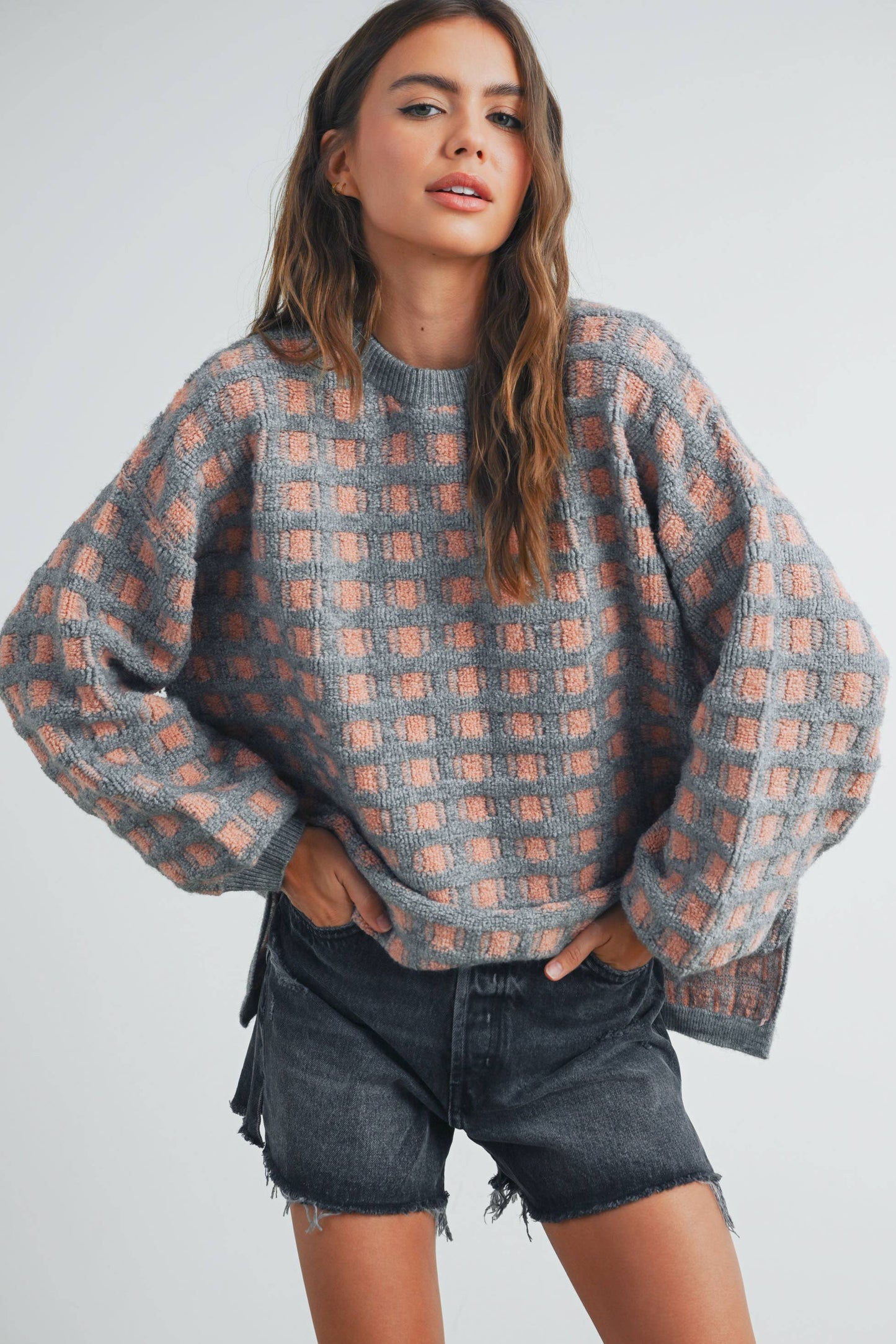 Checkered Oversized Sweater