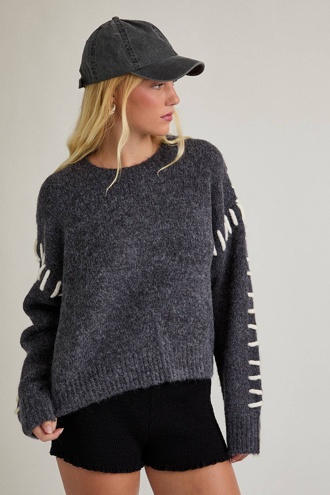 STITCH DETAIL SWEATER TOP