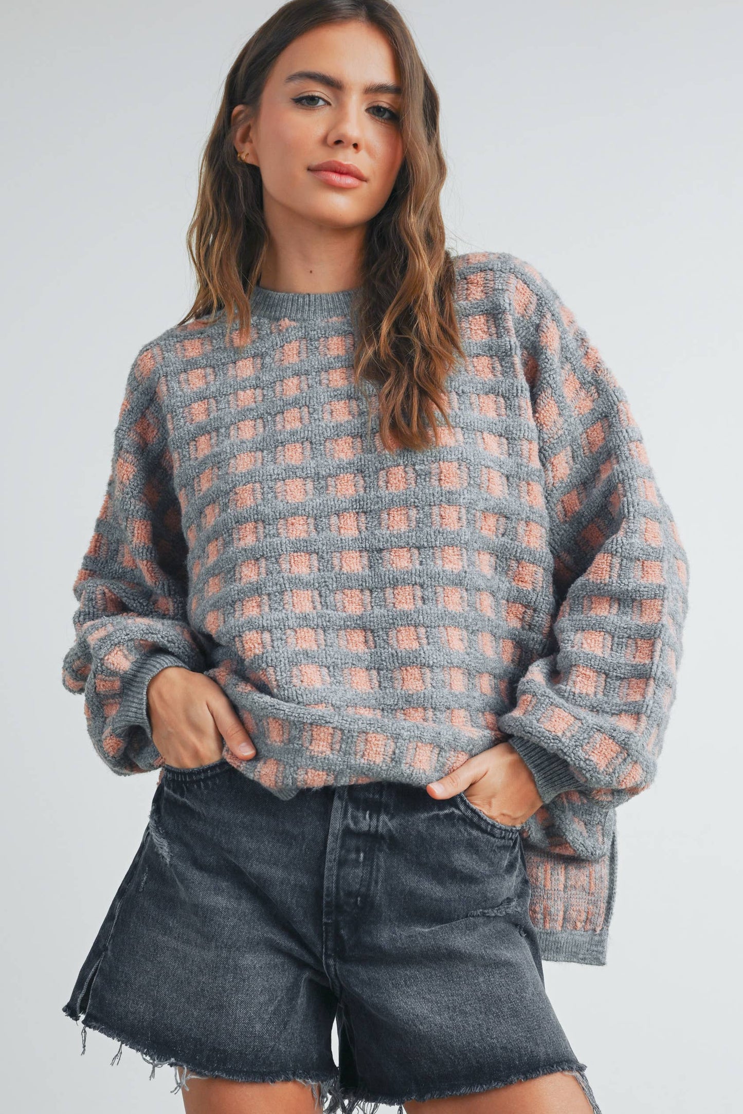 Checkered Oversized Sweater