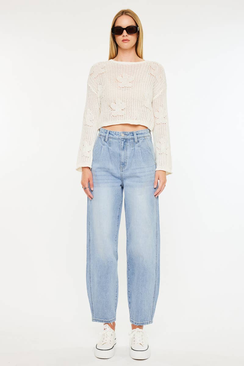KAN CAN ULTRA HIGH RISE WIDE TAPERED FIT JEANS