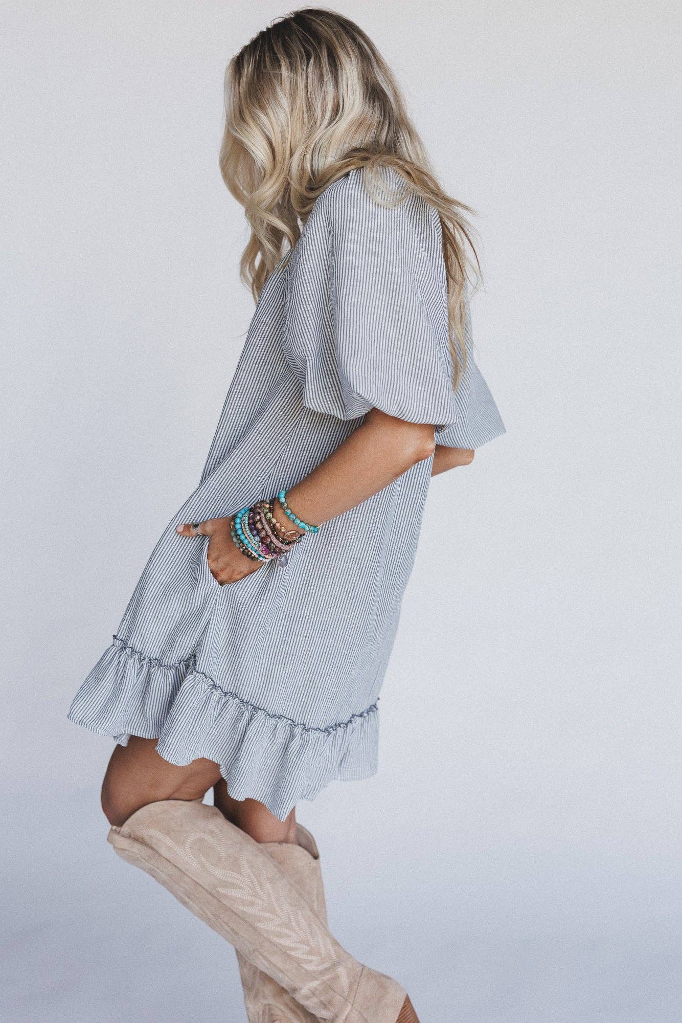 Solace Ruffled Hem Dress - Black